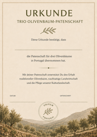 Persönliche Patenschaftsurkunde Trinity Trees