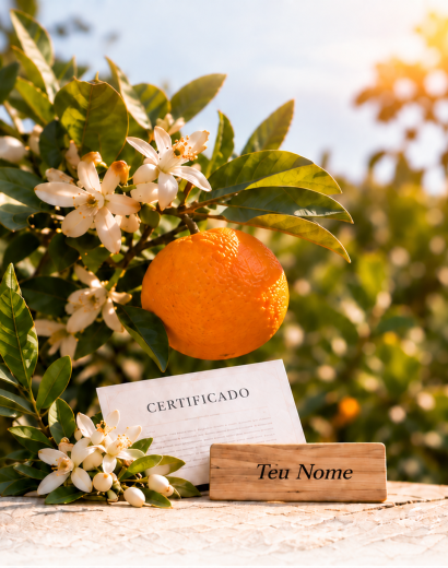 Apadrinhamento Personalizado de Laranjeira em Portugal. Incluindo Certificado de Apadrinhamento Personalizado