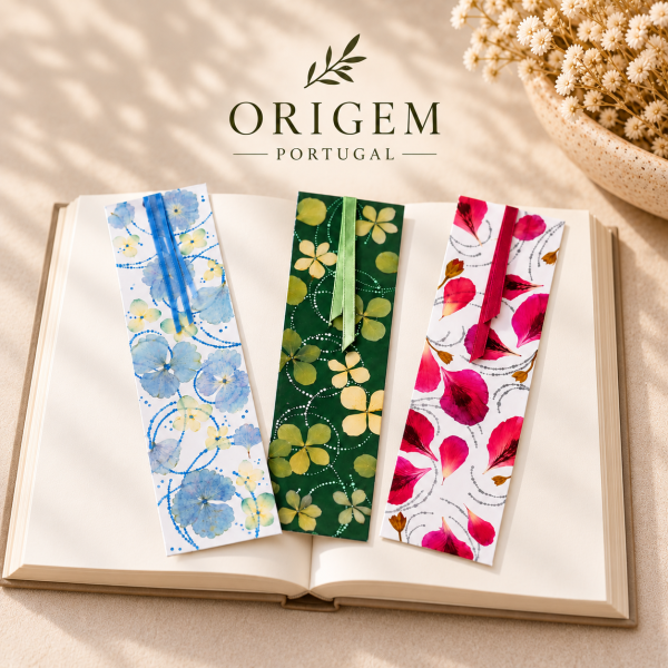 Handmade bookmark with real flowers