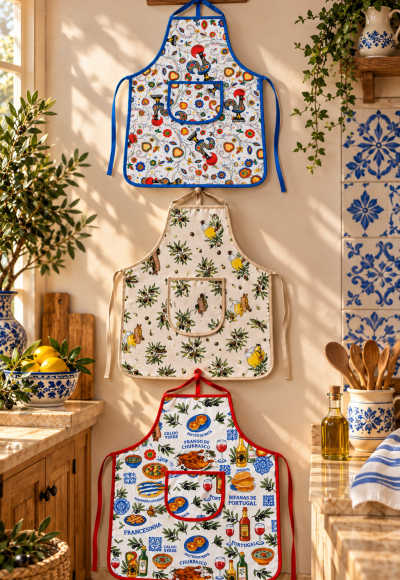 Küchenschürzen mit portugiesischen Motiven