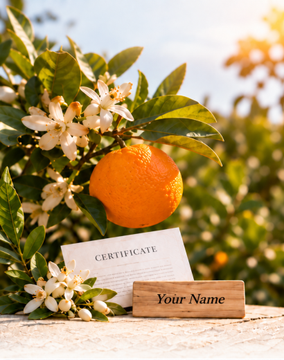 Personalized Orange Tree Adoption in Portugal. Including a Personal Adoption Certificate