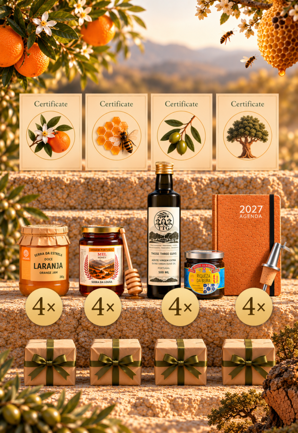 Four Seasons Adoption in Portugal: Orange Tree · Beehive · Olive Tree · Cork Oak