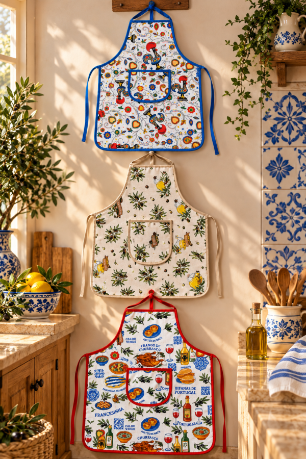 Küchenschürzen mit portugiesischen Motiven